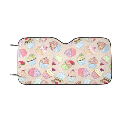 Cupcake Pattern Print Design CP06 Car Sun Shade-JorJune