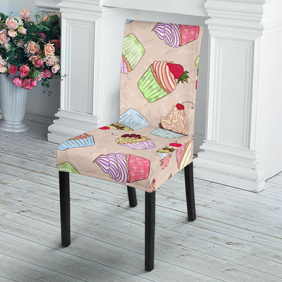 Cupcake Pattern Print Design CP06 Dining Chair Slipcover-JORJUNE.COM