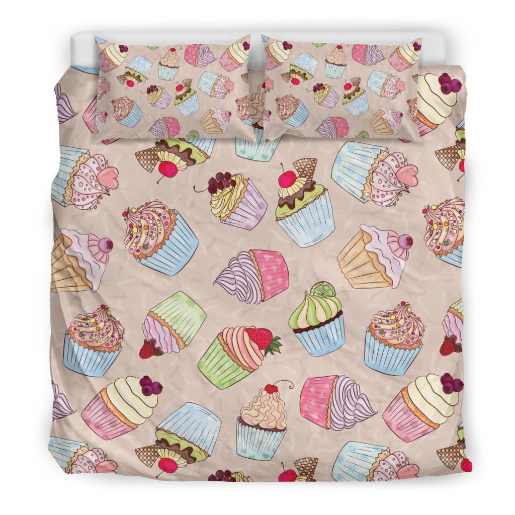 Cupcake Pattern Print Design CP06 Duvet Cover Bedding Set-JORJUNE.COM