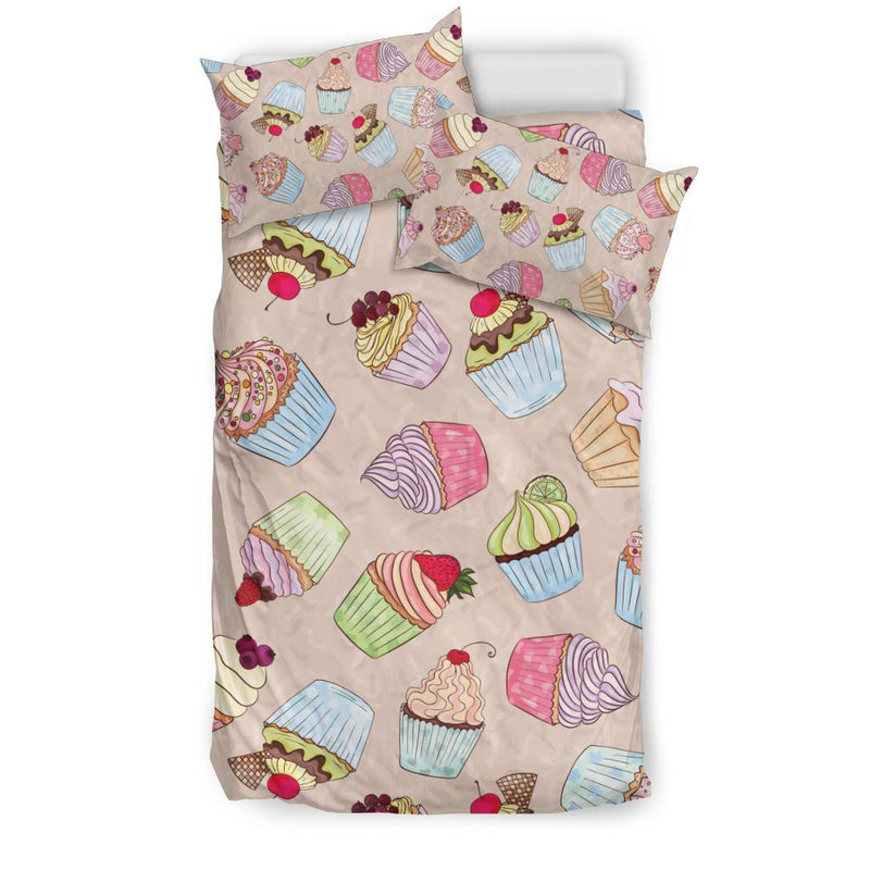 Cupcake Pattern Print Design CP06 Duvet Cover Bedding Set-JORJUNE.COM