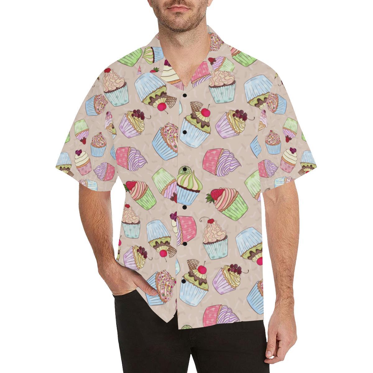 Cupcake Pattern Print Design CP06 Men Hawaiian Shirt-JorJune