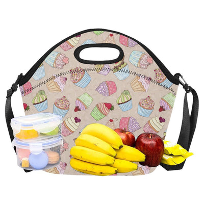 Cupcake Pattern Print Design CP06 Neoprene Lunch Bag-JorJune