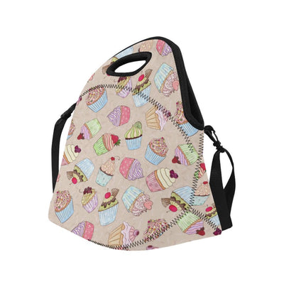 Cupcake Pattern Print Design CP06 Neoprene Lunch Bag-JorJune