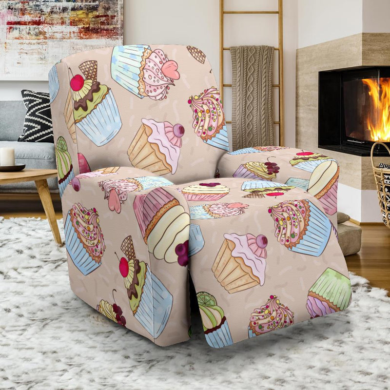 Cupcake Pattern Print Design CP06 Recliner Slipcover-JORJUNE.COM