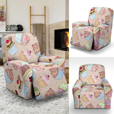 Cupcake Pattern Print Design CP06 Recliner Slipcover-JORJUNE.COM