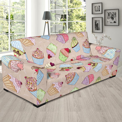 Cupcake Pattern Print Design CP06 Sofa Slipcover-JORJUNE.COM