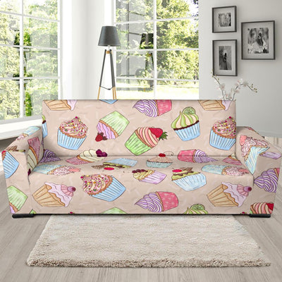 Cupcake Pattern Print Design CP06 Sofa Slipcover-JORJUNE.COM