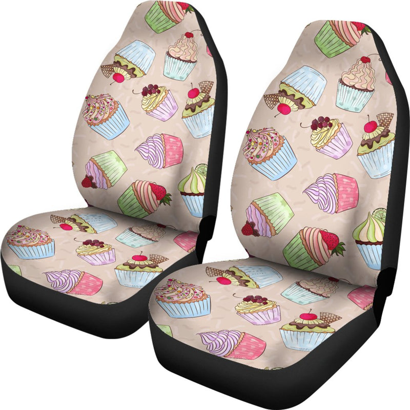 Cupcake Pattern Print Design CP06 Universal Fit Car Seat Covers