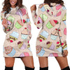 Cupcake Pattern Print Design CP06 Women Hoodie Dress