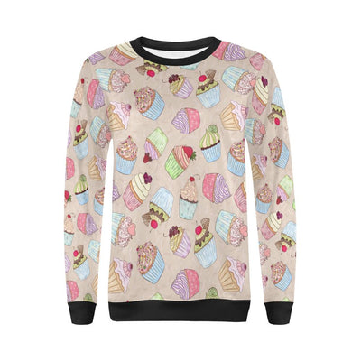 Cupcake Pattern Print Design CP06 Women Long Sleeve Sweatshirt-JorJune