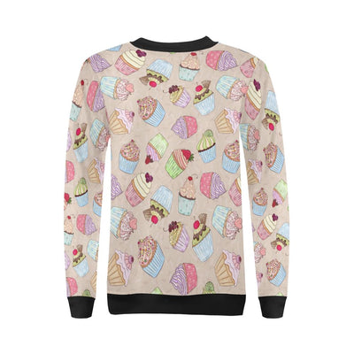 Cupcake Pattern Print Design CP06 Women Long Sleeve Sweatshirt-JorJune