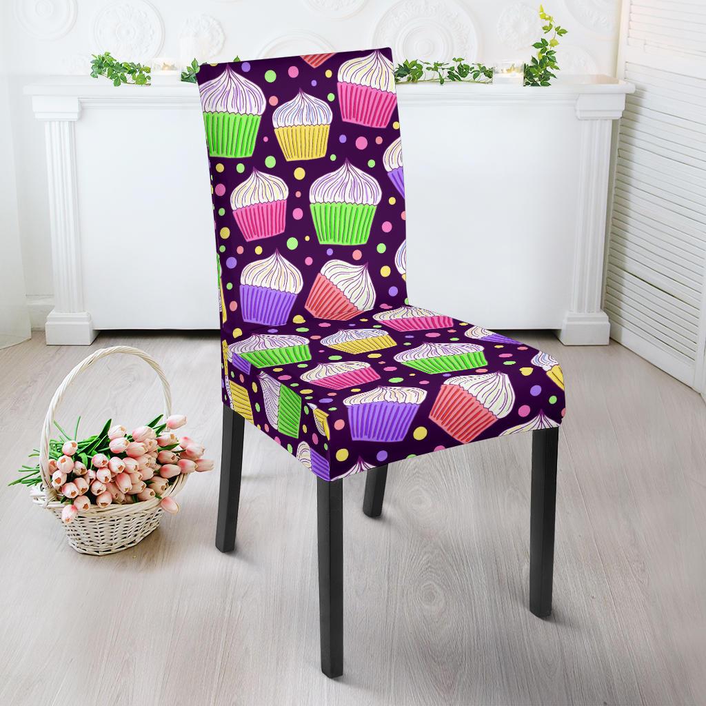 Cupcake Pattern Print Design CP07 Dining Chair Slipcover-JORJUNE.COM