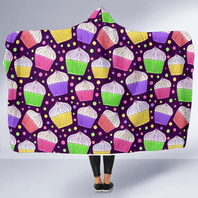 Cupcake Pattern Print Design CP07 Hooded Blanket-JORJUNE.COM