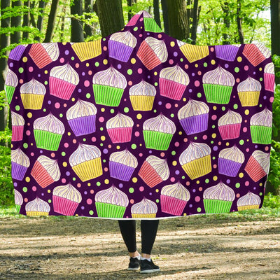 Cupcake Pattern Print Design CP07 Hooded Blanket-JORJUNE.COM