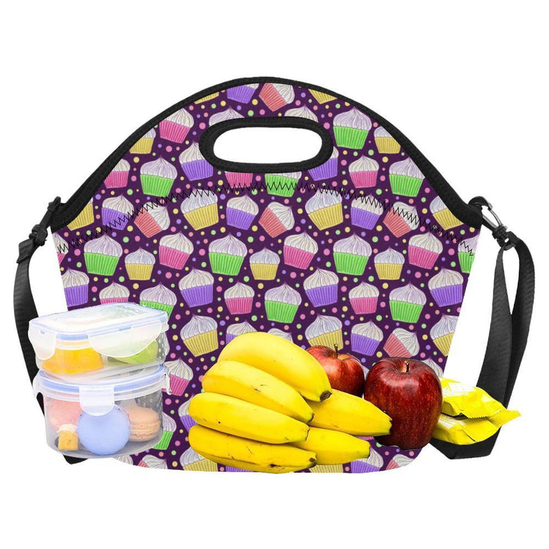 Cupcake Pattern Print Design CP07 Neoprene Lunch Bag-JorJune