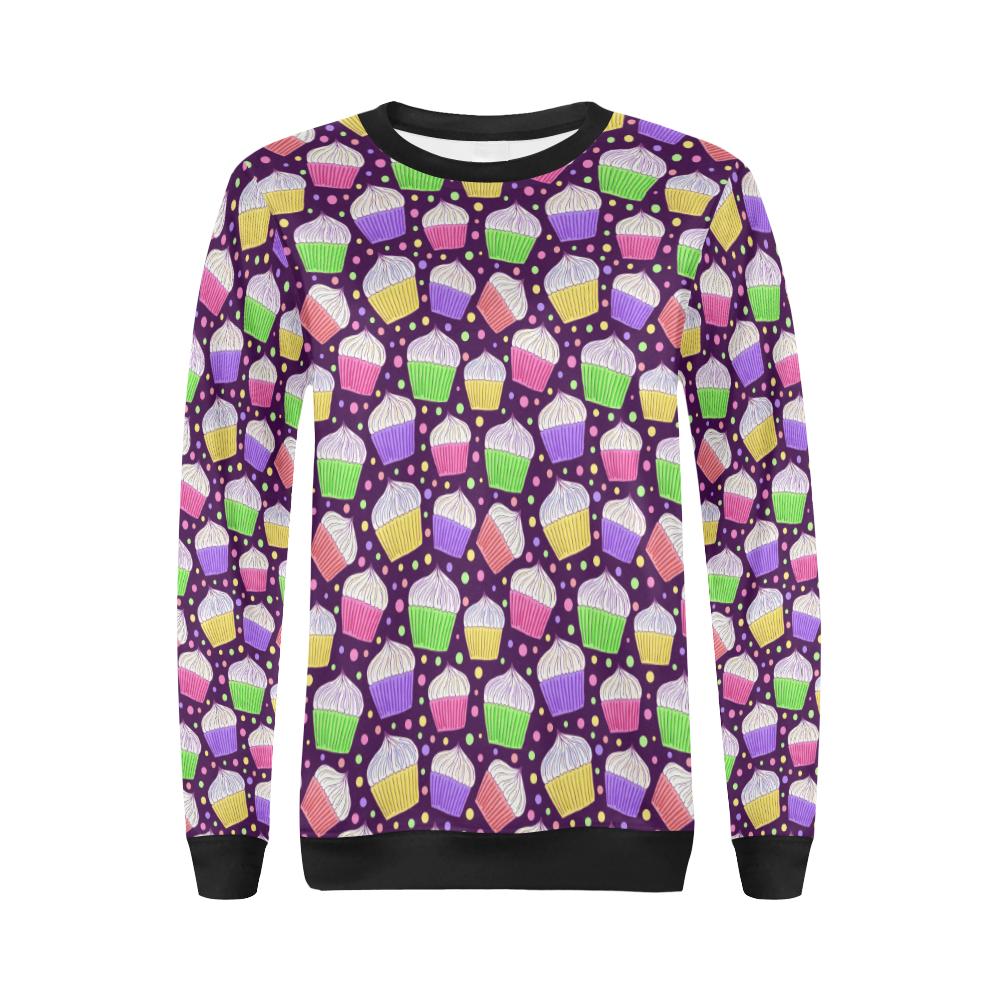 Cupcake Pattern Print Design CP07 Women Long Sleeve Sweatshirt-JorJune