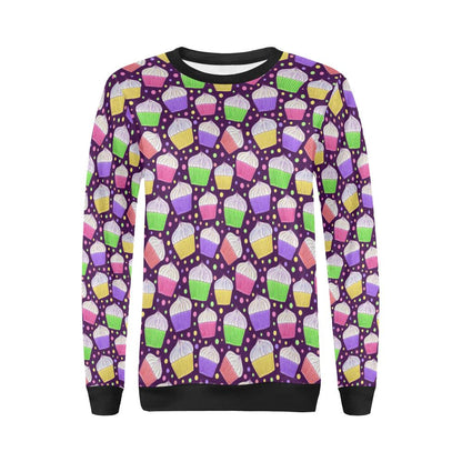 Cupcake Pattern Print Design CP07 Women Long Sleeve Sweatshirt-JorJune