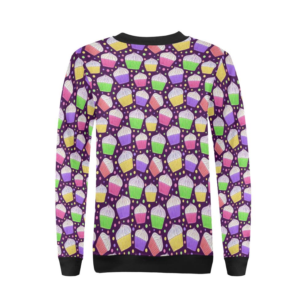Cupcake Pattern Print Design CP07 Women Long Sleeve Sweatshirt-JorJune
