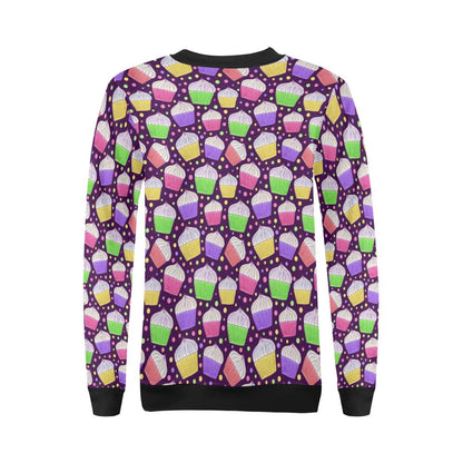 Cupcake Pattern Print Design CP07 Women Long Sleeve Sweatshirt-JorJune