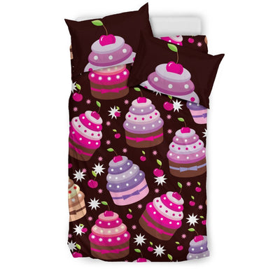 Cupcake Print Duvet Cover Bedding Set