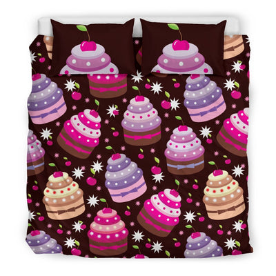 Cupcake Print Duvet Cover Bedding Set