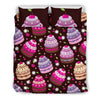 Cupcake Print Duvet Cover Bedding Set