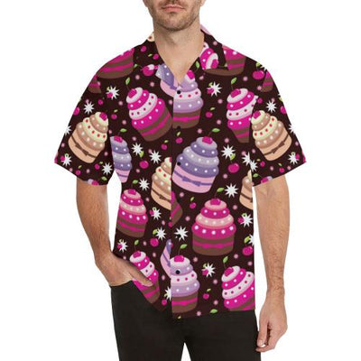 Cupcake Print Men Hawaiian Shirt