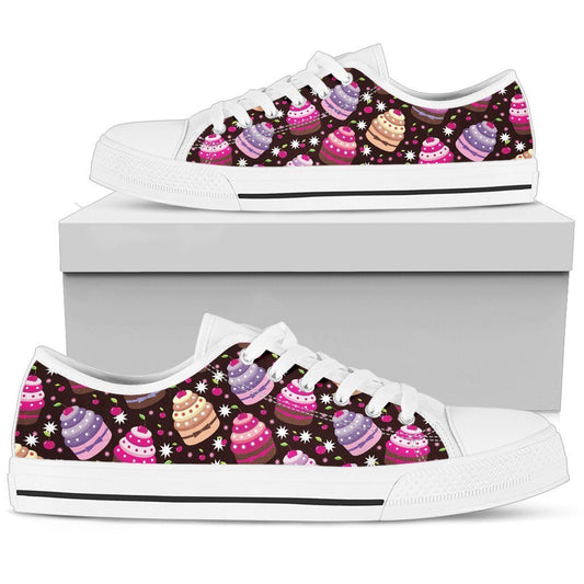Cupcake Print Men High Top Canvas Shoes