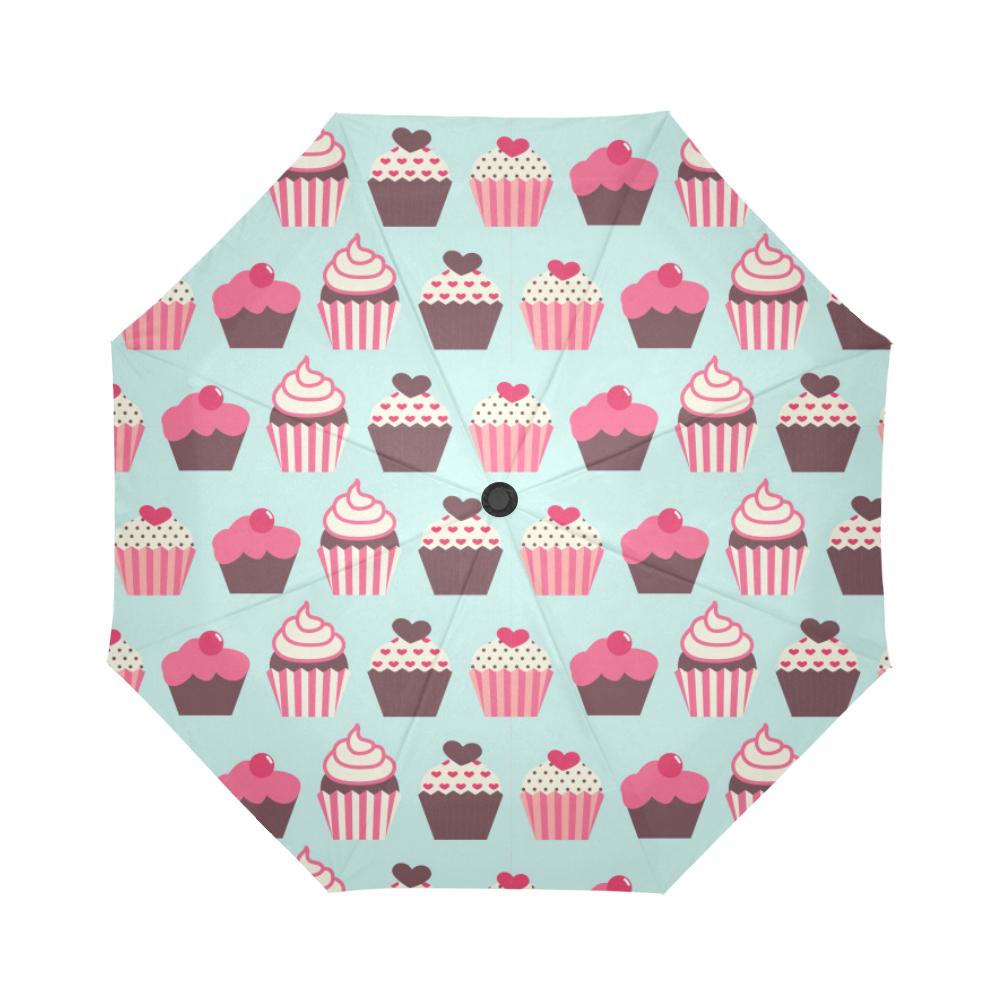 CupCake Print Pattern Automatic Foldable Umbrella
