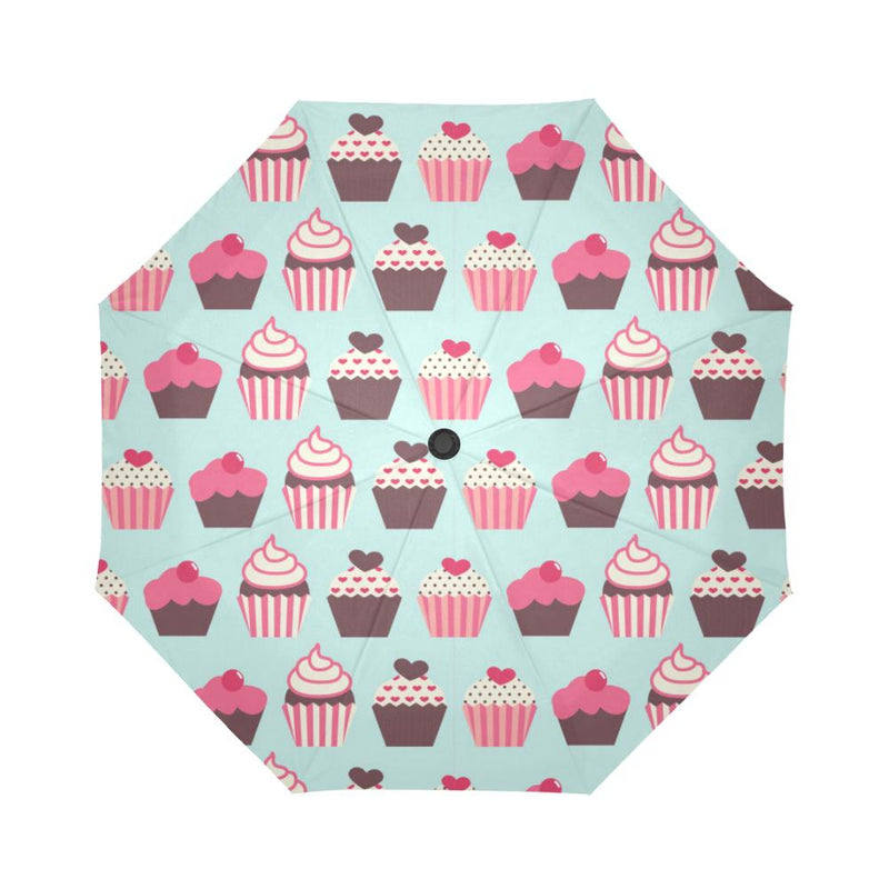 CupCake Print Pattern Automatic Foldable Umbrella