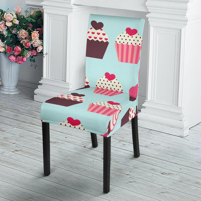 CupCake Print Pattern Dining Chair Slipcover-JORJUNE.COM