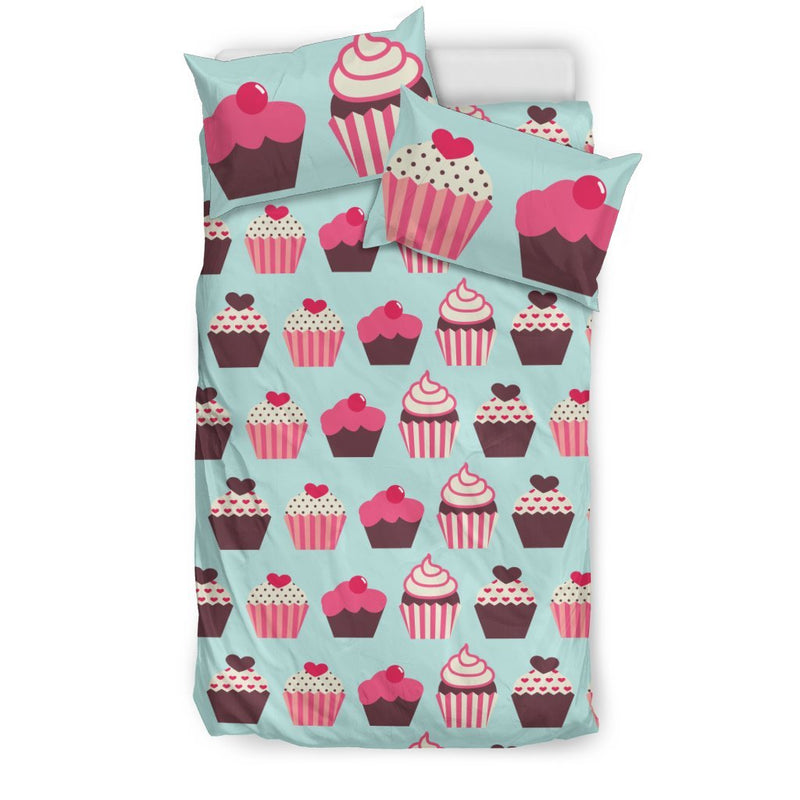 CupCake Print Pattern Duvet Cover Bedding Set