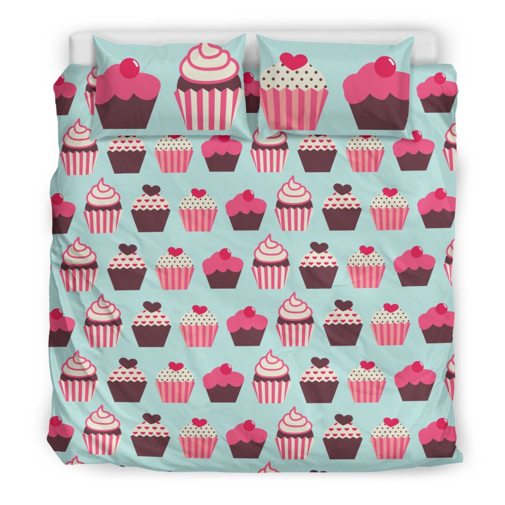 CupCake Print Pattern Duvet Cover Bedding Set
