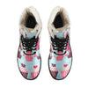 CupCake Print Pattern Faux Fur Leather Boots