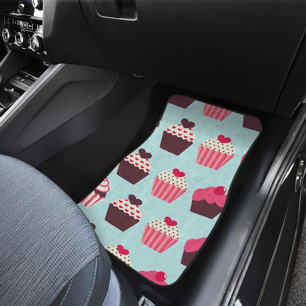 CupCake Print Pattern Front and Back Car Floor Mats