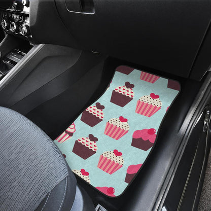 CupCake Print Pattern Front and Back Car Floor Mats