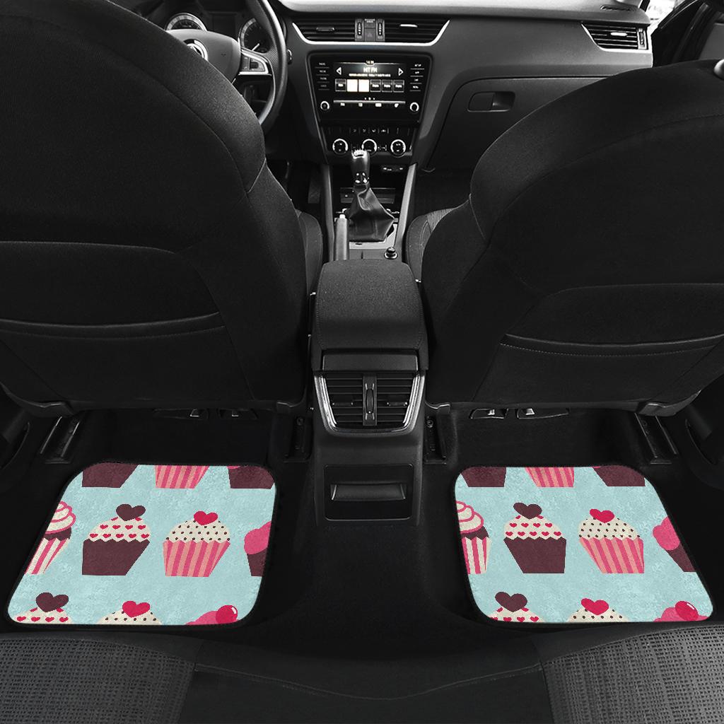 CupCake Print Pattern Front and Back Car Floor Mats