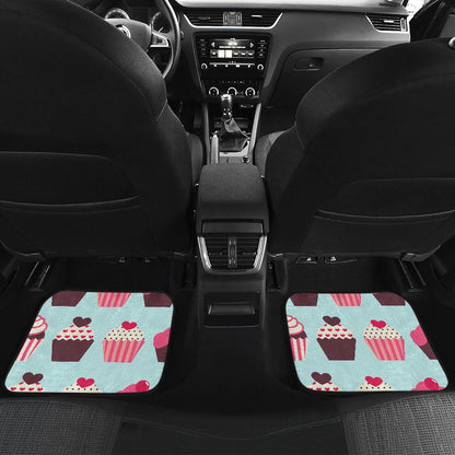 CupCake Print Pattern Front and Back Car Floor Mats