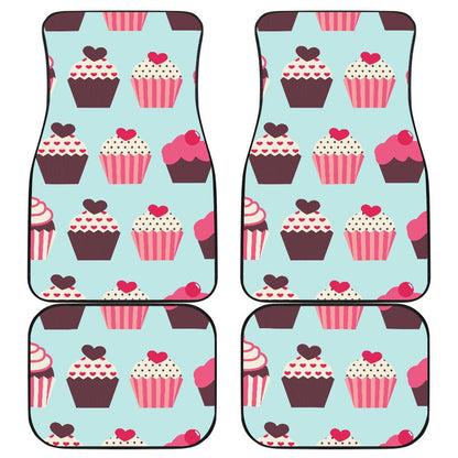 CupCake Print Pattern Front and Back Car Floor Mats