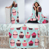 CupCake Print Pattern Hooded Blanket-JORJUNE.COM