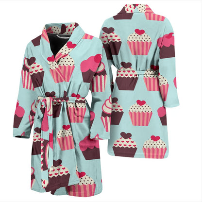 CupCake Print Pattern Men Bath Robe