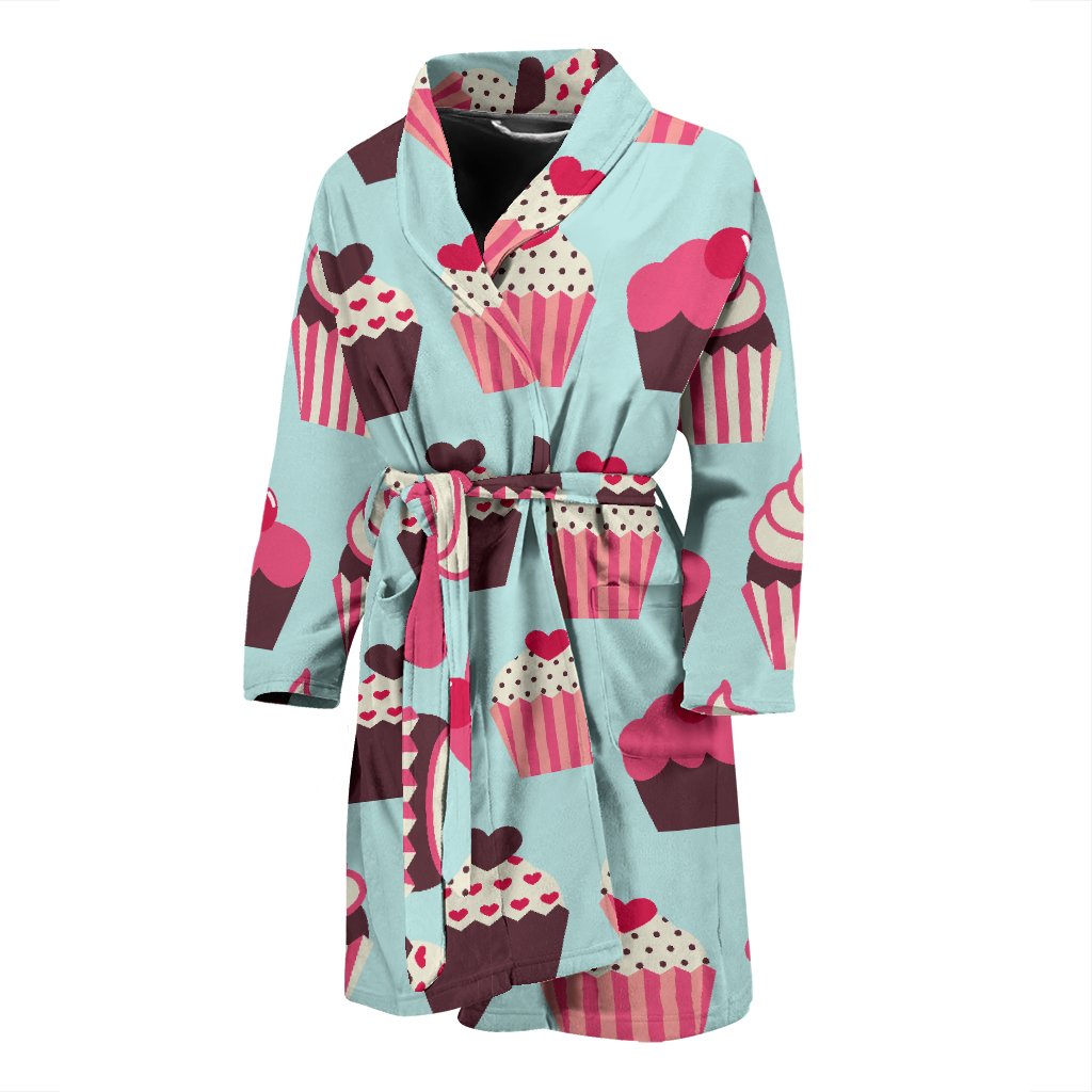 CupCake Print Pattern Men Bath Robe