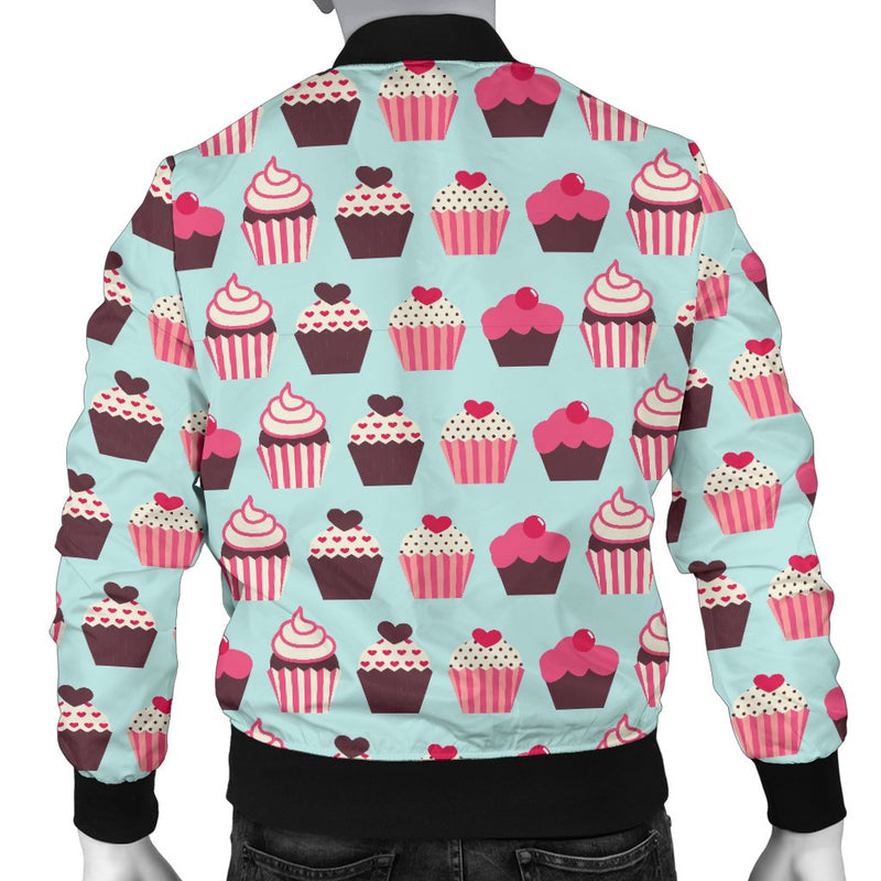 CupCake Print Pattern Men Casual Bomber Jacket