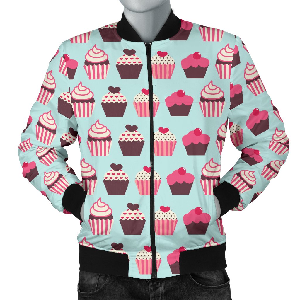 CupCake Print Pattern Men Casual Bomber Jacket