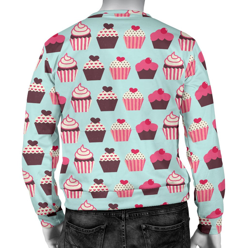 CupCake Print Pattern Men Crewneck Sweatshirt