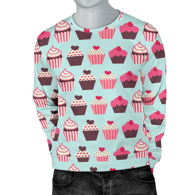 CupCake Print Pattern Men Crewneck Sweatshirt