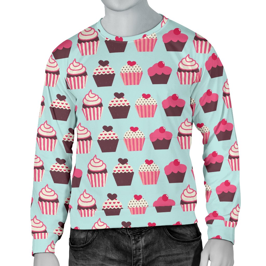 CupCake Print Pattern Men Crewneck Sweatshirt