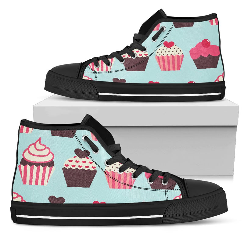 CupCake Print Pattern Men High Top Shoes