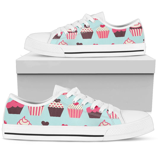 CupCake Print Pattern Men Low Top Shoes