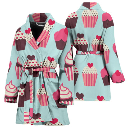 CupCake Print Pattern Women Bath Robe